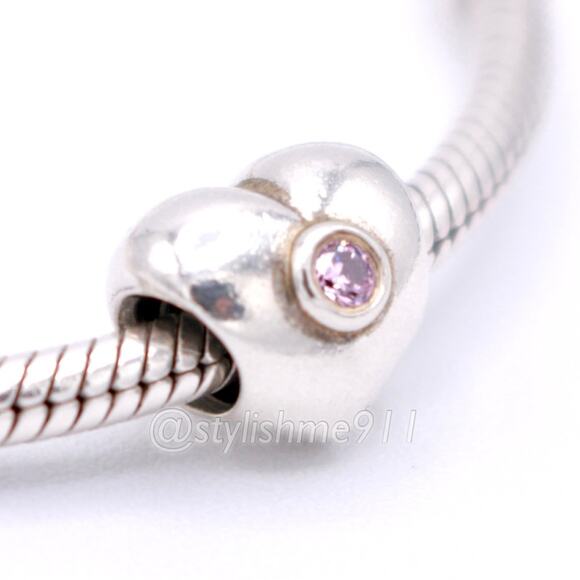 Authentic Pandora Heart with Pink Zirconia Charm - 790134PCZ - Picture 1 of 11